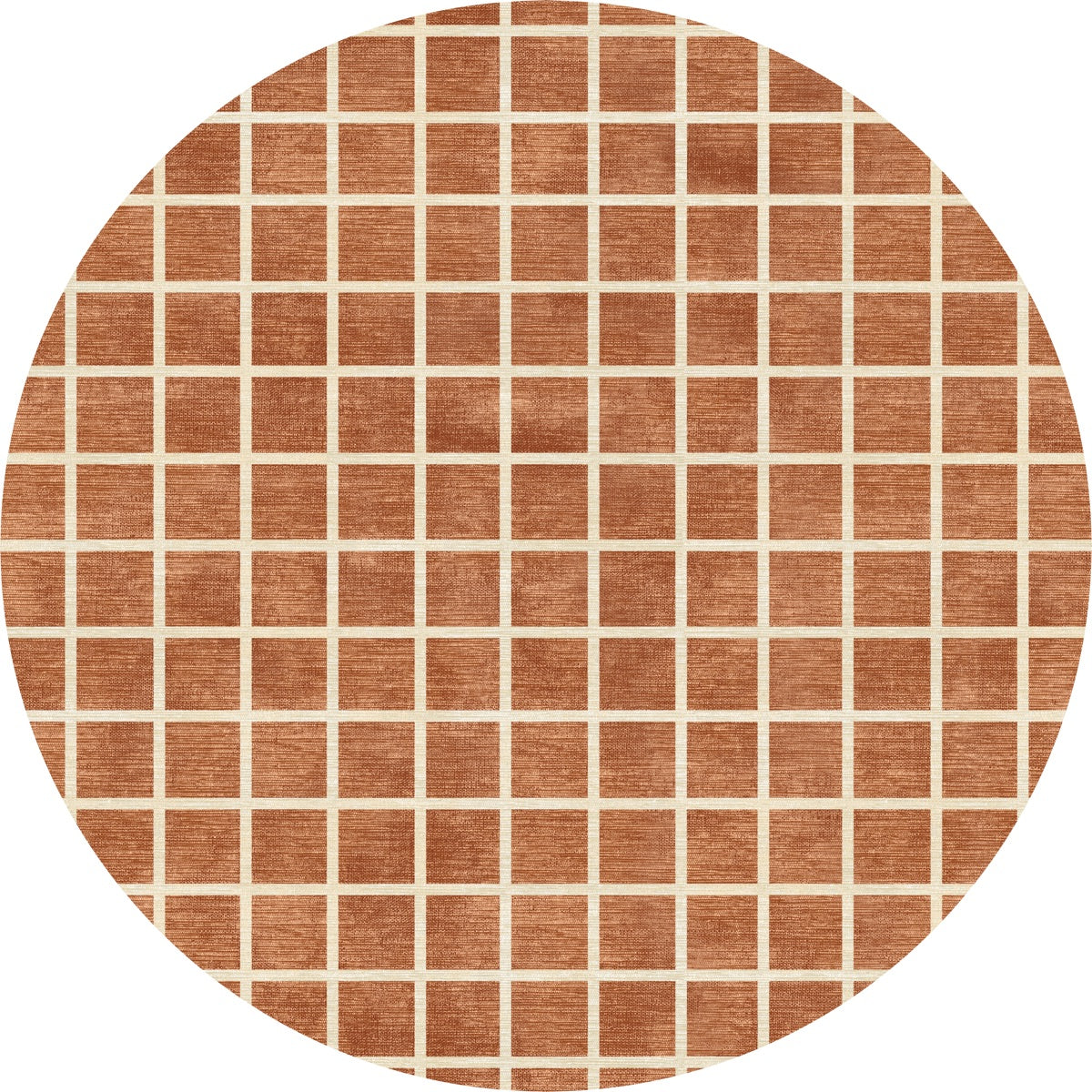 Caper Orange Natural Checkered Rug 