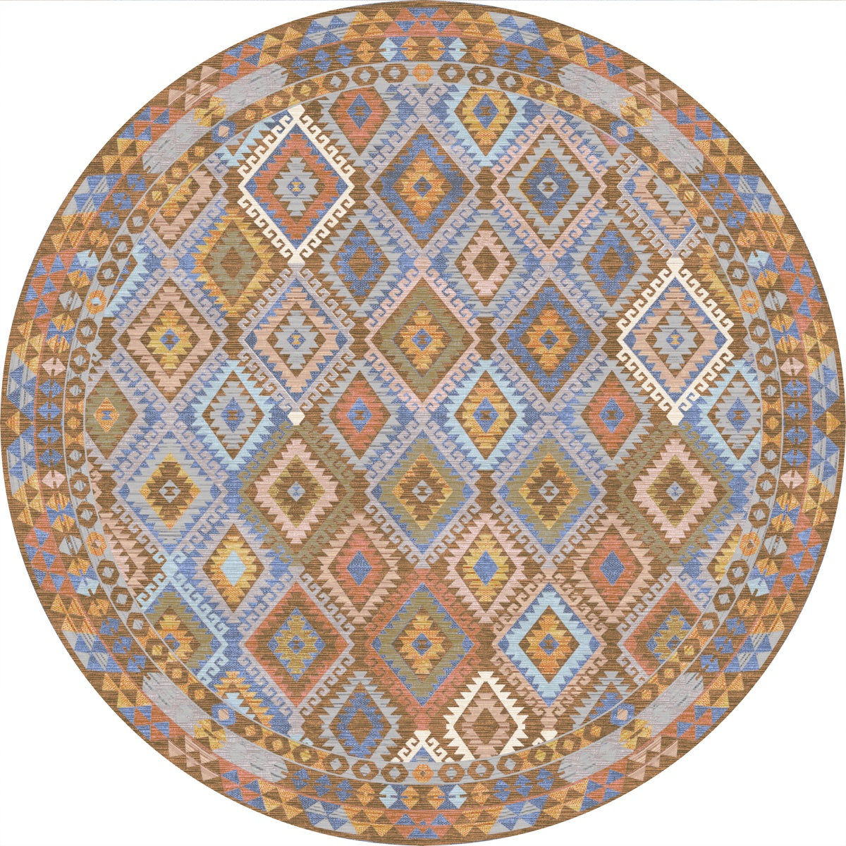 Assania Blue Brown Multi Rug 