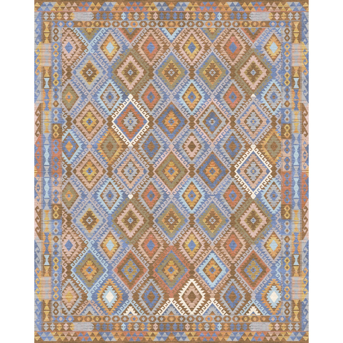 Assania Blue Brown Multi Rug 