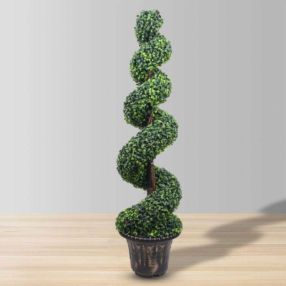 Wells Faux Potted Spiral Boxwood Topiary Plant (Multiple Sizes) 
