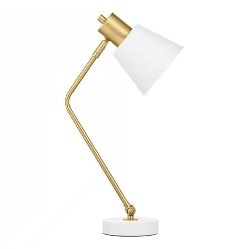 Simple Modern Gold Metal Finish Desk Light Table Lamp with White Shade - Free Shipping