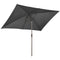 6.5x10ft Patio Umbrella, Rectangle Market Umbrella, Black