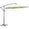Outsunny Φ10FT Beige Deluxe Cantilever Umbrella Outdoor Market Parasol Hanging Offset Sunshade Crank Base