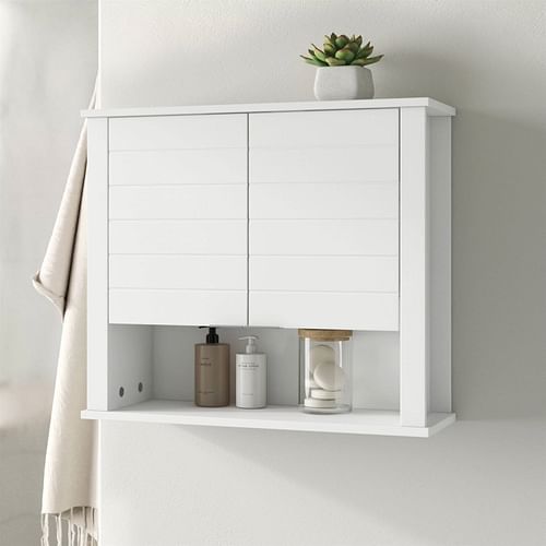 White 2 Door Wall Mounted Bathroom Storage Cabinet - Free Shipping