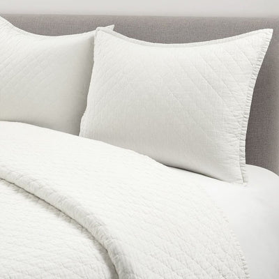 Full/Queen Lightweight Cotton Linen White Textured Reversible 3-Piece Quilt Set - Free Shipping 