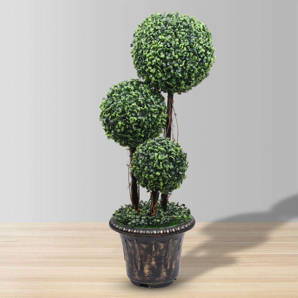 Whitby Faux Potted Boxwood Topiary Plant (Multiple Sizes) 