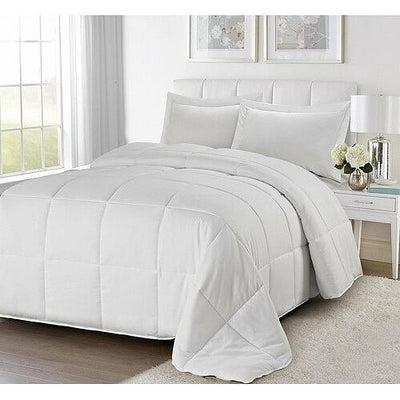 King/Cal King Traditional Microfiber Reversible 3 Piece Comforter Set in White - Free Shipping 