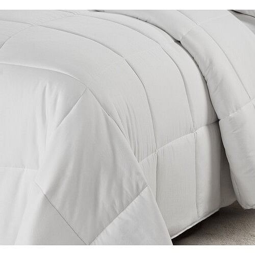 King/Cal King Traditional Microfiber Reversible 3 Piece Comforter Set in White - Free Shipping