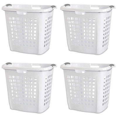 Set of 4 Heavy Duty Plastic Laundry Hamper Dirty Clothes Basket - Free Shipping 