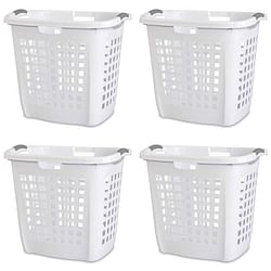 Set of 4 Heavy Duty Plastic Laundry Hamper Dirty Clothes Basket - Free Shipping