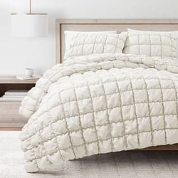 Twin/XL Soft Lightweight Puff Textured 2-Piece Comforter Set in Off White - Free Shipping