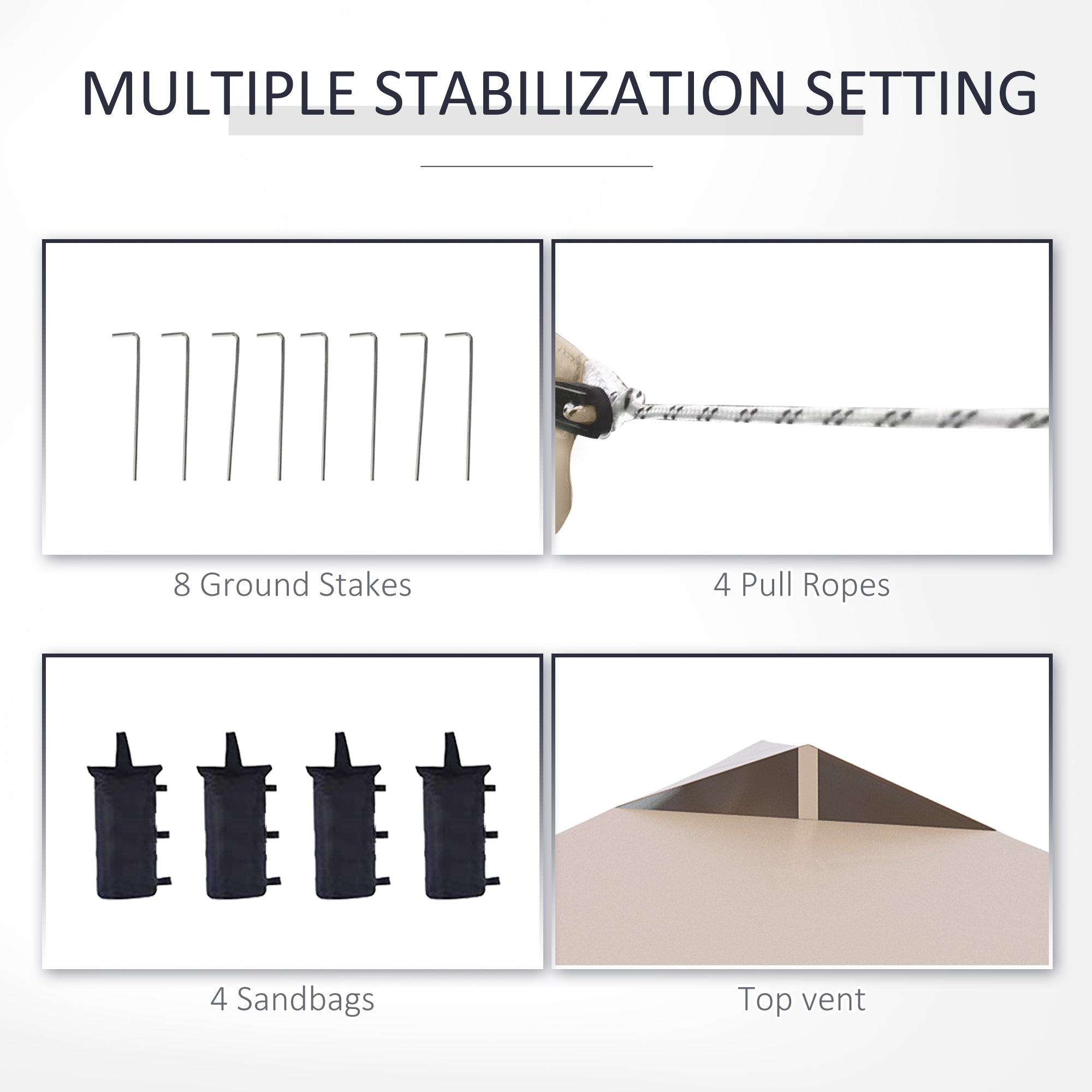 Outsunny 10' x 10' Pop Up Canopy Tent, Instant Shelter Tent with Sidewalls, Windows, Roller Bag and Sand Bags for Garden, Patio, Beige 