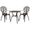 Outsunny 3 Pieces Cast Aluminum Bistro Set, Outdoor Patio Furniture Set with Umbrella Hole for Garden Balcony, Bronze