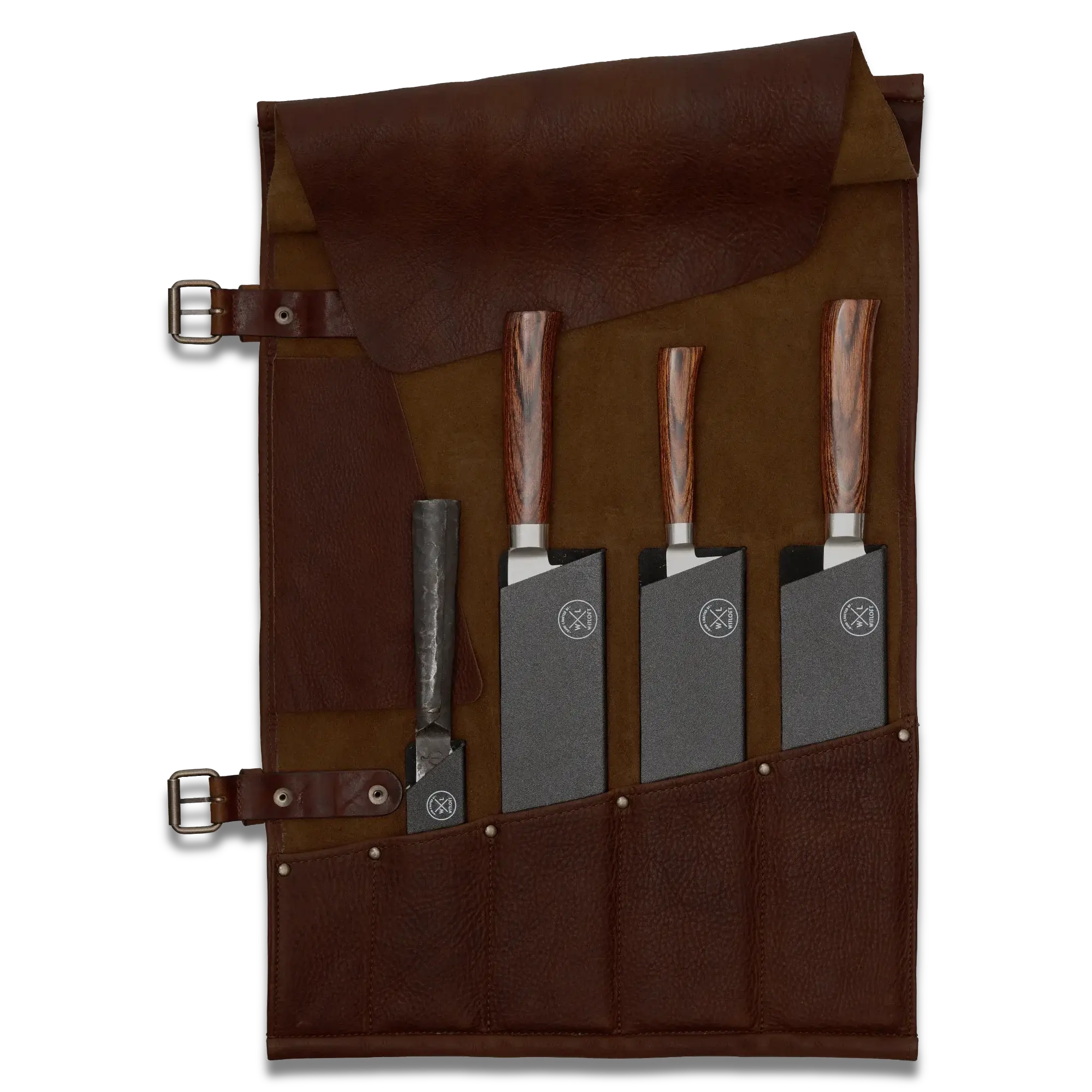 WITLOFT -  Handmade leather Knife Role ( 5 Compartments) 