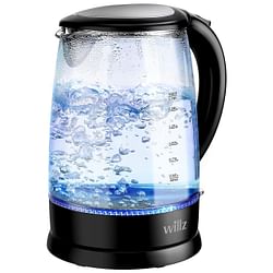 Willz 1.7 Liter 1500 Watt Electric Glass Tea Kettle in Black with Auto Shut Off - Free Shipping 