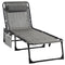 Outsunny Adjustable Outdoor Folding Lounge Chair Recliner with Pillow Mixed Grey