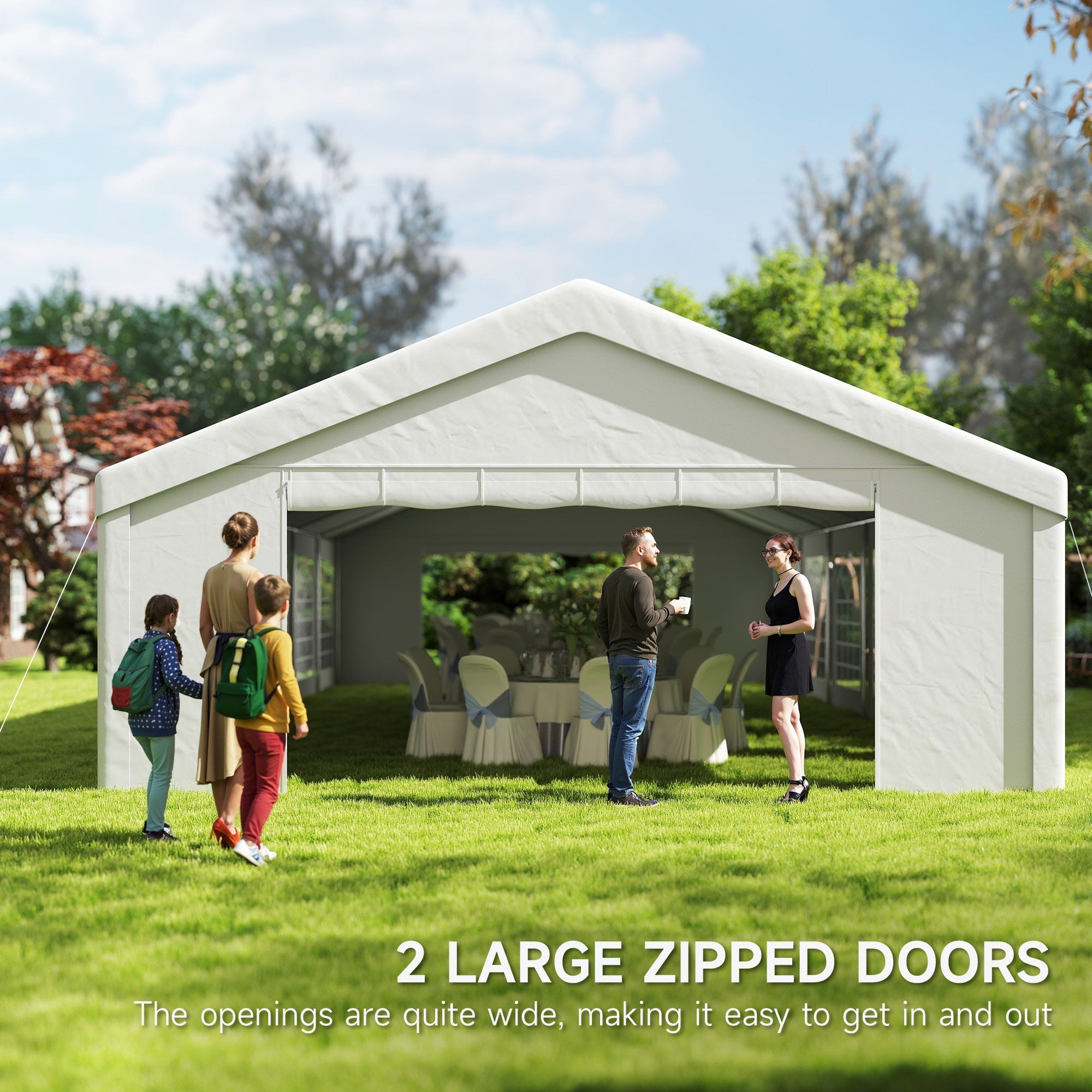 Outsunny 20' x 40' Party Tent, Outdoor Canopy Tent with 12 Removable Window Sidewalls for Parties, Wedding, Events, BBQ 