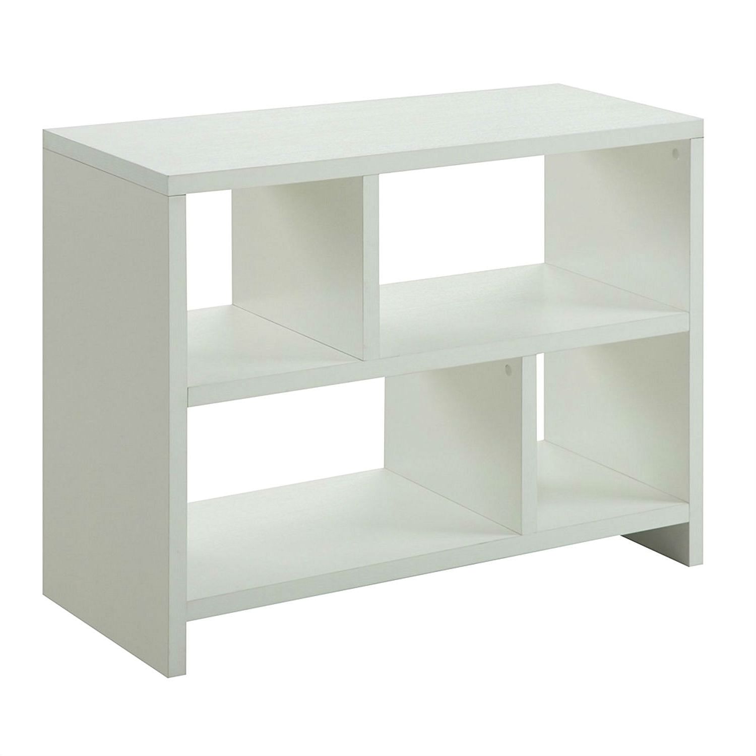 White 2-Shelf Modern Bookcase Console Table - Free Shipping 