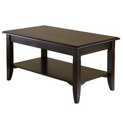 Rectangle Wood Coffee Table in Cappuccino Finish - Free Shipping 