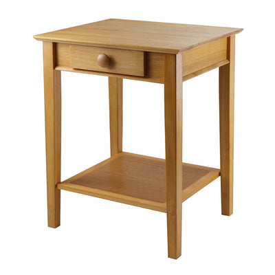Modular Wooden Printer Stand with Drawer and Bottom Shelf in Honey - Free Shipping 