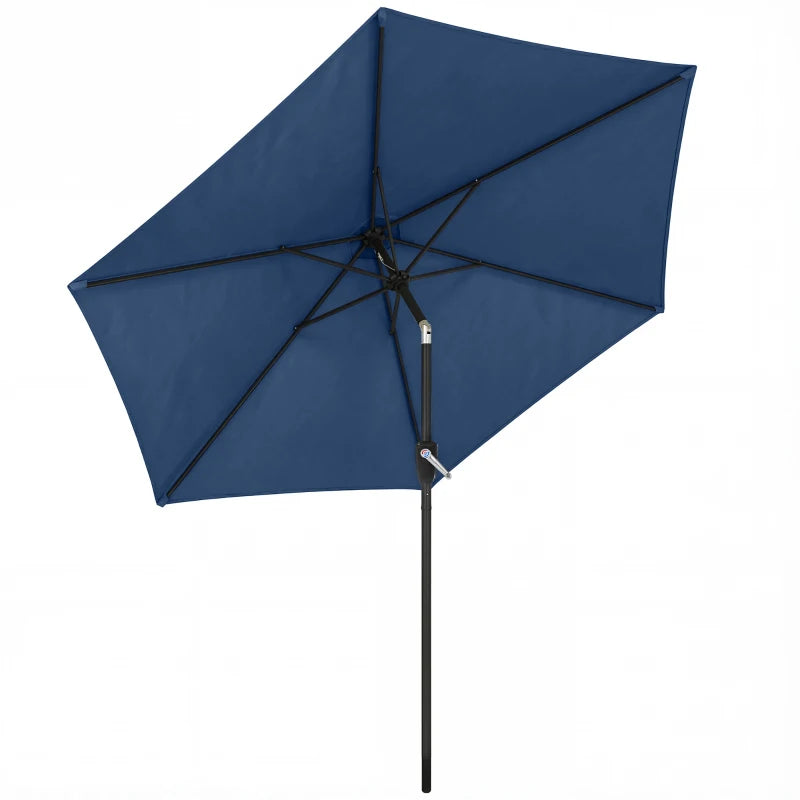 9FT Patio Umbrella, Outdoor Table Patio Umbrellith Tilt, Crank, 6 Ribs, UV Protection for Garden, Lawn, Deck, Backyard
