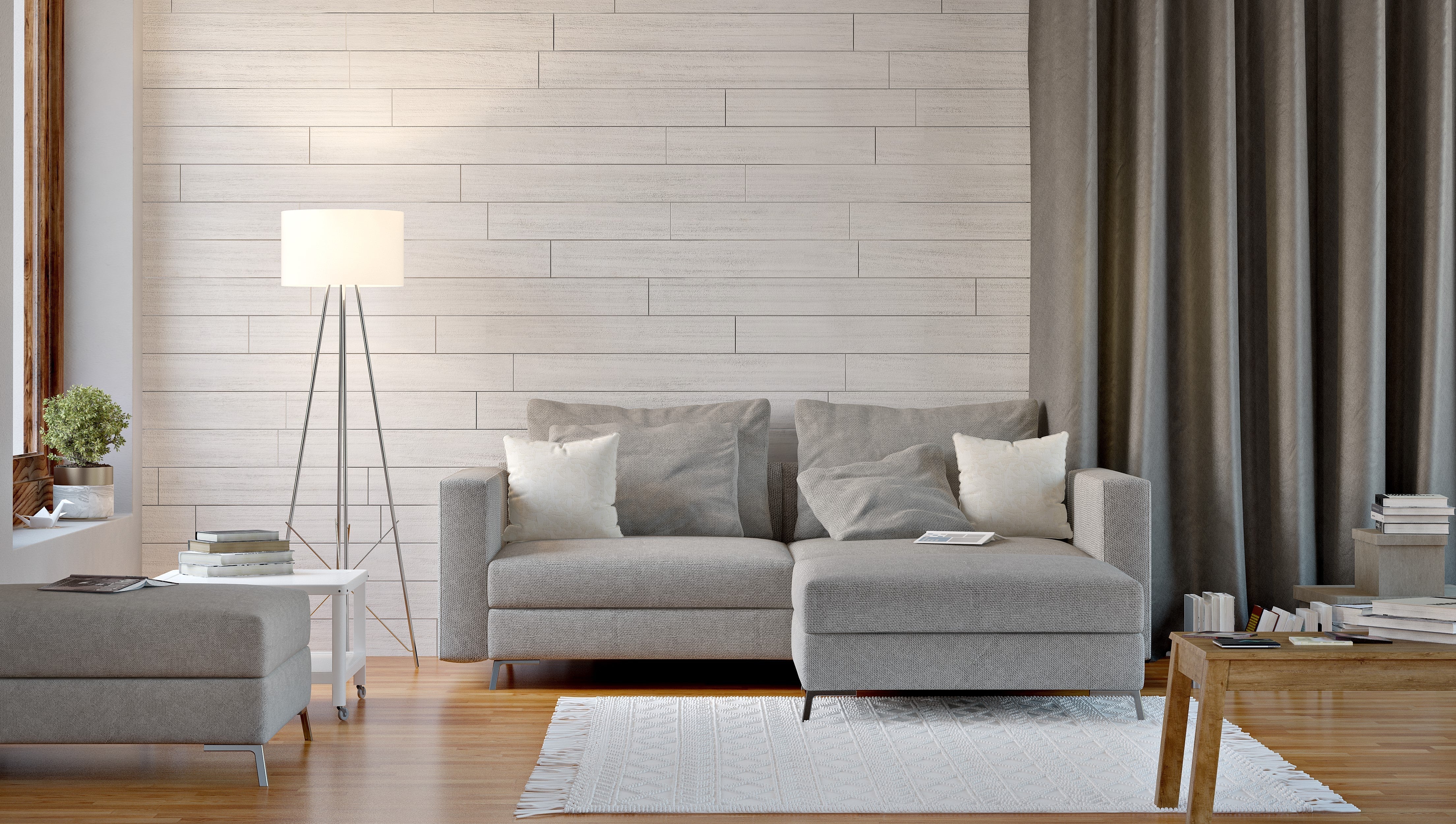 Revêtement mural "Blanc paquet de 10.6 pi2. 