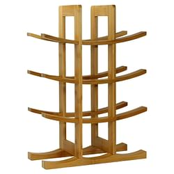 12-Bottle Wine Rack Modern Asian Style in Natural Bamboo - Free Shipping