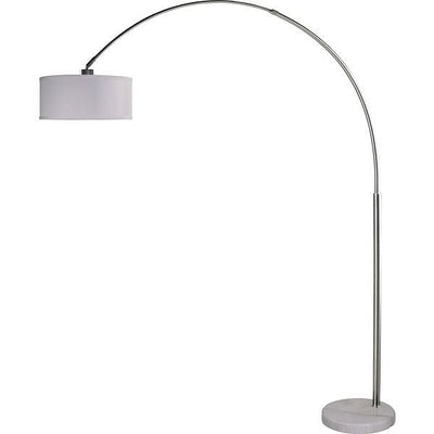 Modern 81-inch Arch Floor Lamp with White Drum Shade and Marble Base - Free Shipping 