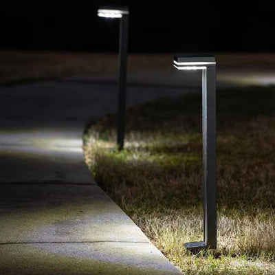 Set of 2 - Modern Outdoor Solar Light White LED Path Outdoor Yard Lighting - Free Shipping 