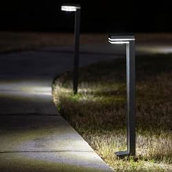 Set of 2 - Modern Outdoor Solar Light White LED Path Outdoor Yard Lighting - Free Shipping