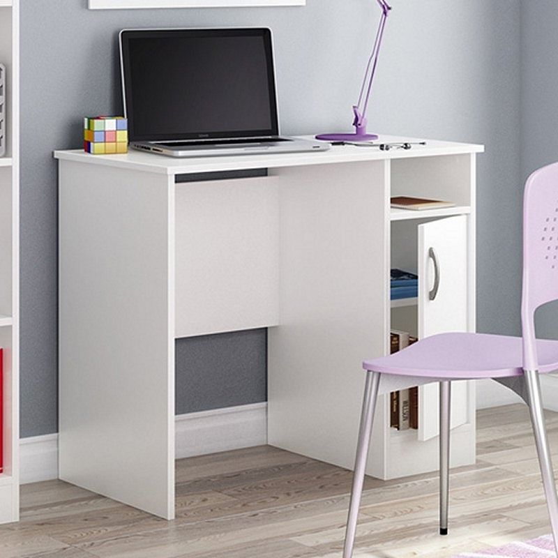 White Computer Desk - Great for Small Home Office Space - Free Shipping