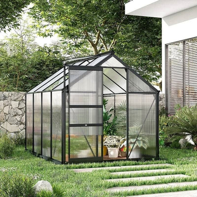 9.8 ft. x 19.5 ft. Outdoor Greenhouse with Steel Frame and White PE Cover - Free Shipping 