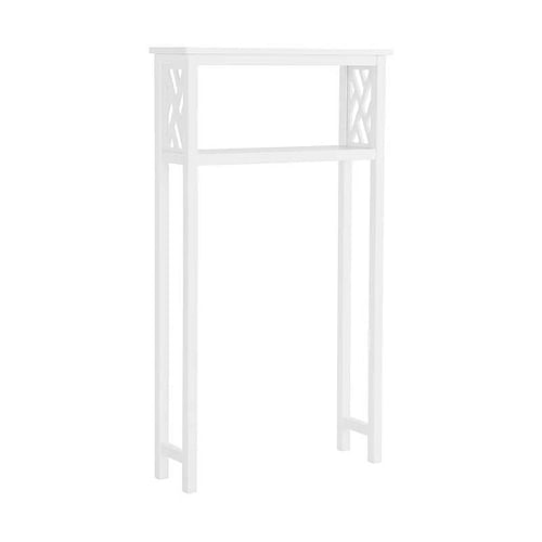 White Solid Wood Over the Toilet 1-Shelf Storage Rack - Free Shipping 