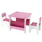 Qaba 3 Pieces Kids Table and Chair Set with Bookshelves, for Classroom, Home, Nursery, Playroom, for Read, Draw, Art, Pink