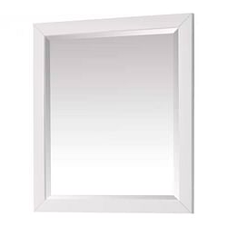 32-in x 28-in Bathroom Wall Mirror with White Solid Wood Frame - Free Shipping