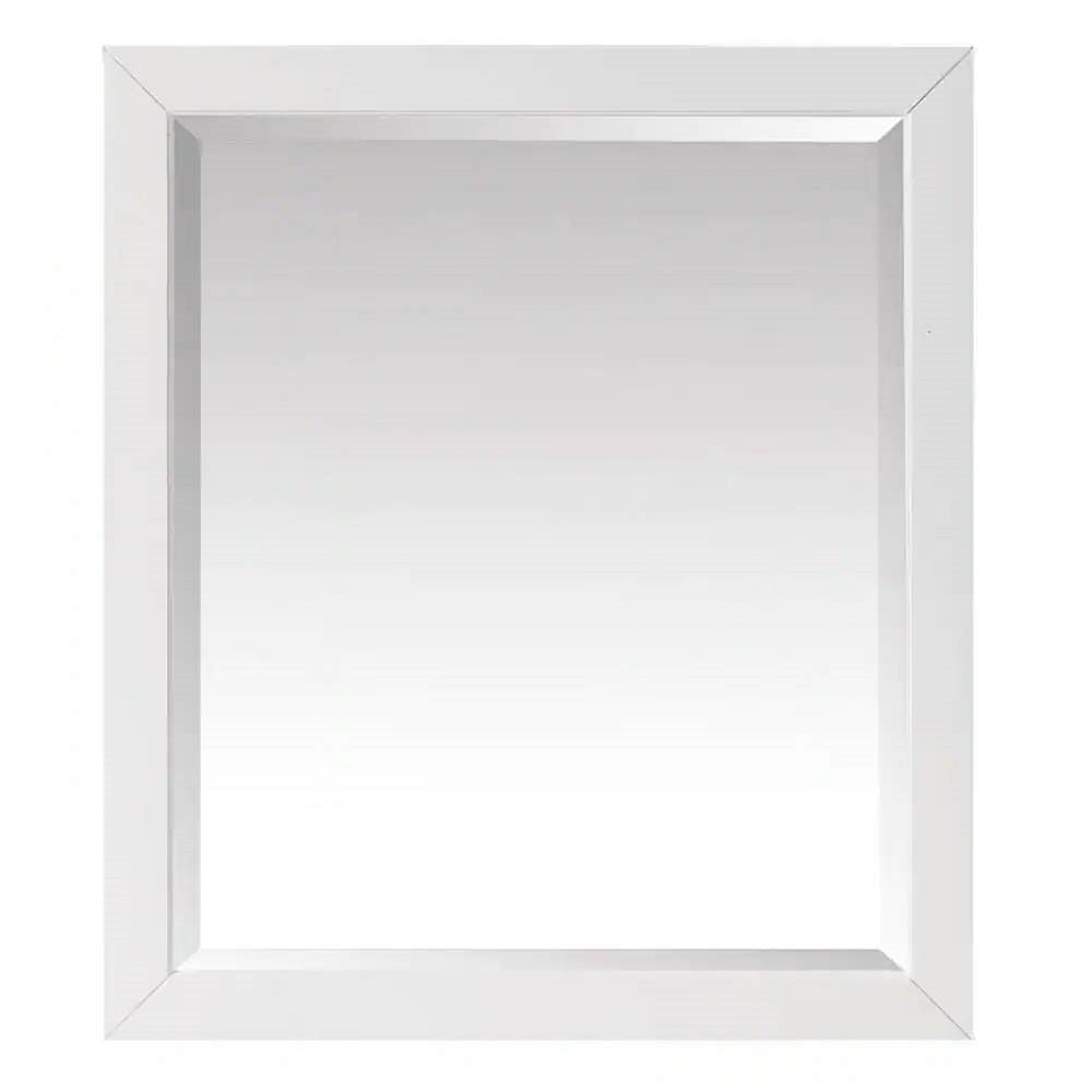 32-in x 28-in Bathroom Wall Mirror with White Solid Wood Frame - Free Shipping