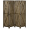 HOMCOM 4-Panel Wall Partition Farmhouse Room Separator: Foldable Design Wooden Frame 5.6FT, Brown