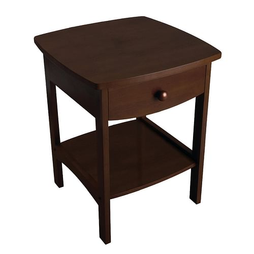 Walnut Finish Accent Table Nightstand with One Drawer - Free Shipping 