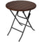 Outsunny Foldable Rattan Side Table Outdoor PE Wicker End Table Φ23.6