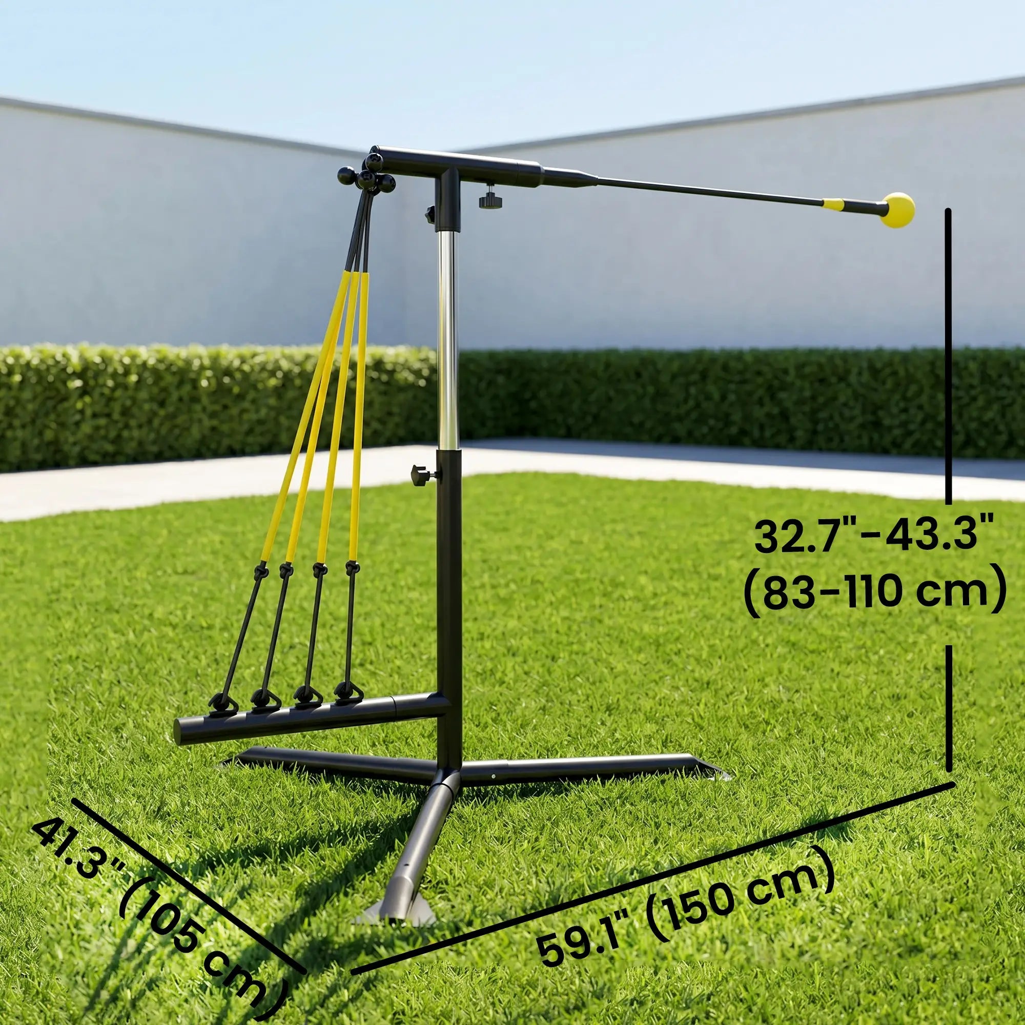 Adjustable Baseball Hitting Trainer with Auto-Rebound & Resistance Bands