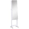 HOMCOM Mirrored Jewelry Armoire LED Lights Freestanding Organizer Adjustable Angle Lockable Cabinet White