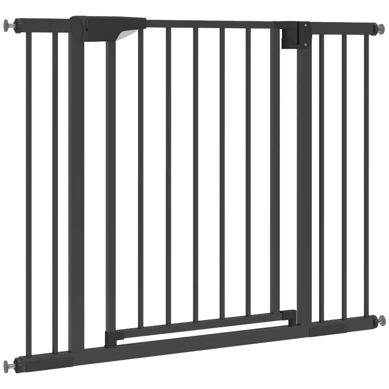 Baby Gate, Pet Safety Gate Pressure Fit, 30"-41" Wide with Two-Way Open, Auto-Close for Stair, Doorways, Hallways, Black