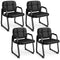 Waiting Room Guest Chairs Set of 4 Leather Office Reception Chairs