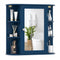 Wall-Mounted Bathroom Mirror Cabinet with Storage Shelves-Blue