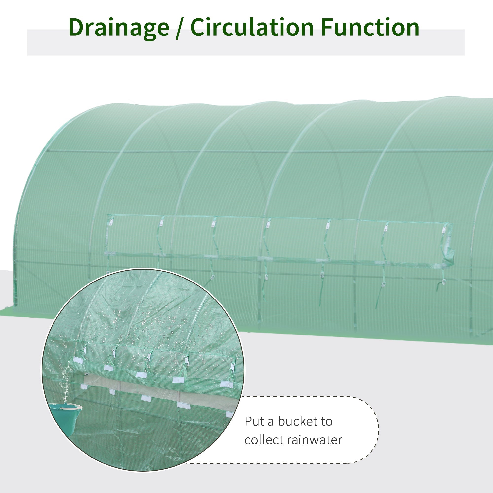 Outsunny Greenhouse Grandeur: Heavy Duty 20x10x6.6ft Outdoor Walk-in Tunnel Greenhouse w/ PE Cover, Portable Garden Plant House, Green 