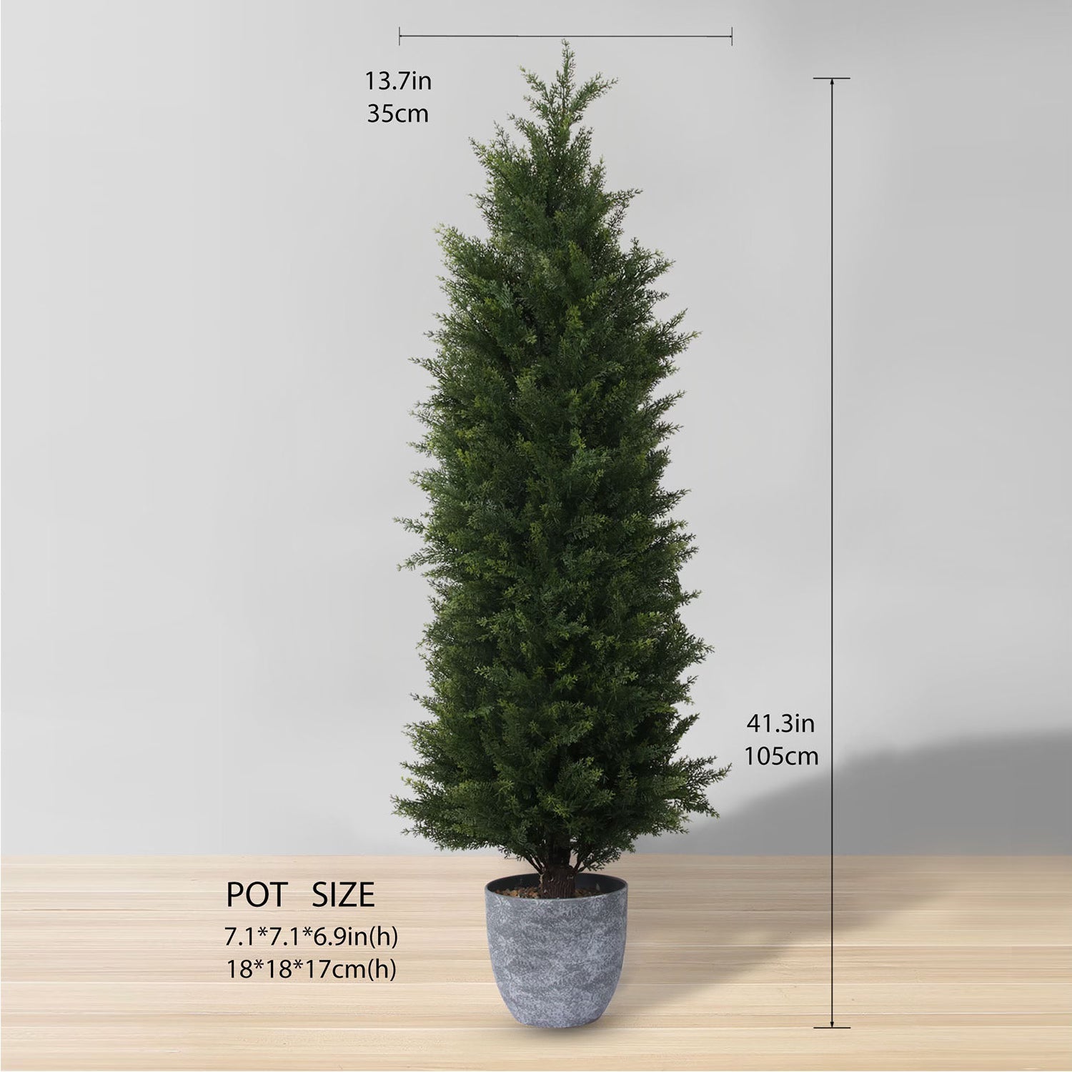 Hampton Faux Potted Cedar Topiary Plant (Multiple Sizes) 