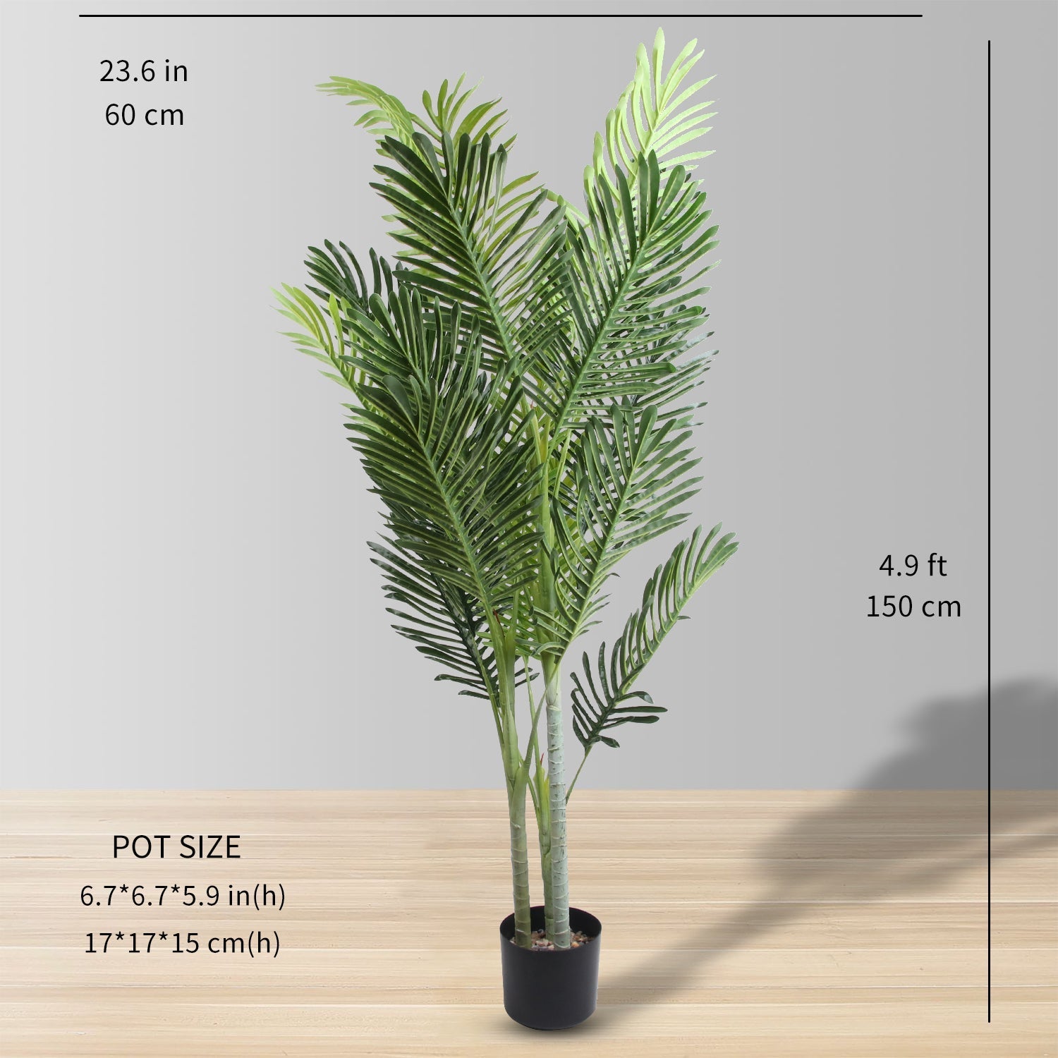 OKO FAUX POTTED PALM TREE PLANT 5' 