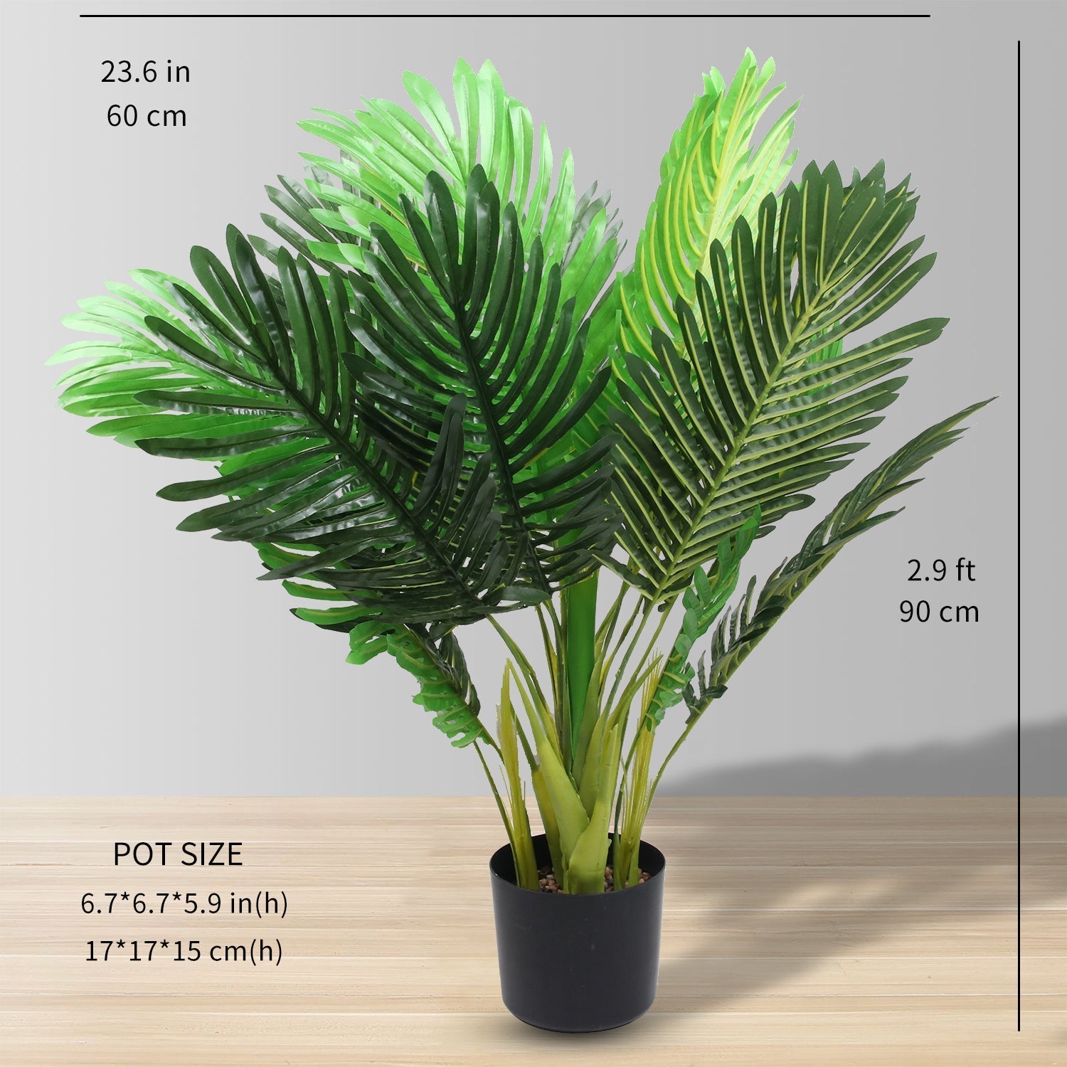 KIRU ARTIFICIAL PALM TREE POTTED PLANT 3' 