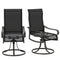 Outsunny 2-Piece Patio Swivel Chairs, 360° Swivel Rocking Chairs with Curved Armrests, S Shape Backrest, Breathable Mesh Seat & Backrest for Yard, Lawn, Porch, Garden, Black