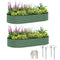 6' x 3' x 1' Large Outdoor Planter Box, Galvanized Raised Garden Bed with Metal Plant Stake, Light Green